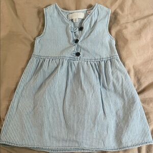 Striped Blue Sleeveless kids dress Zara